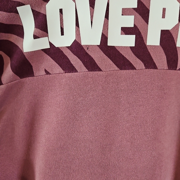 PINK Victoria’s Secret XS Mauve Plum Zebra Quarter Zip Oversized Pullover - Picture 10 of 12